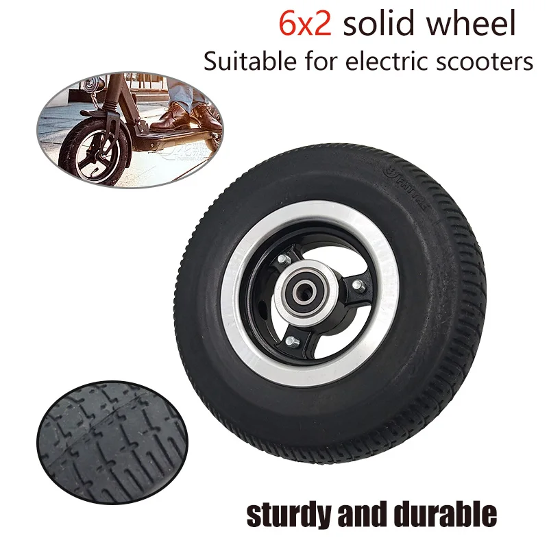 

High quality rubber 6 Inch Solid Wheel for Mini Electric Scooter Trolley Thickened Wear Resistant