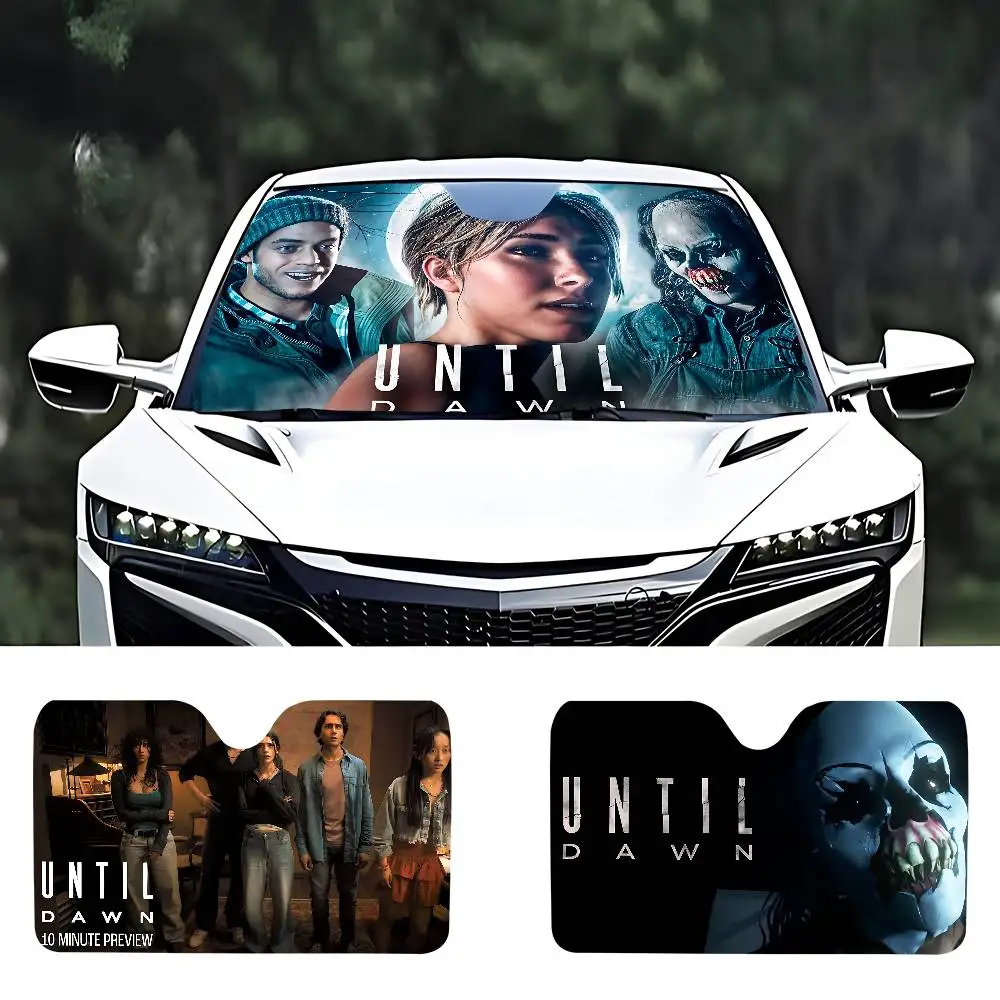 U-Until D-Dawn فيلم الزجاج الأمامي الشمس الظل لسيارة SUV شاحنة نافذة أمامية الشمس الظل ملحق قناع حامي درع غطاء