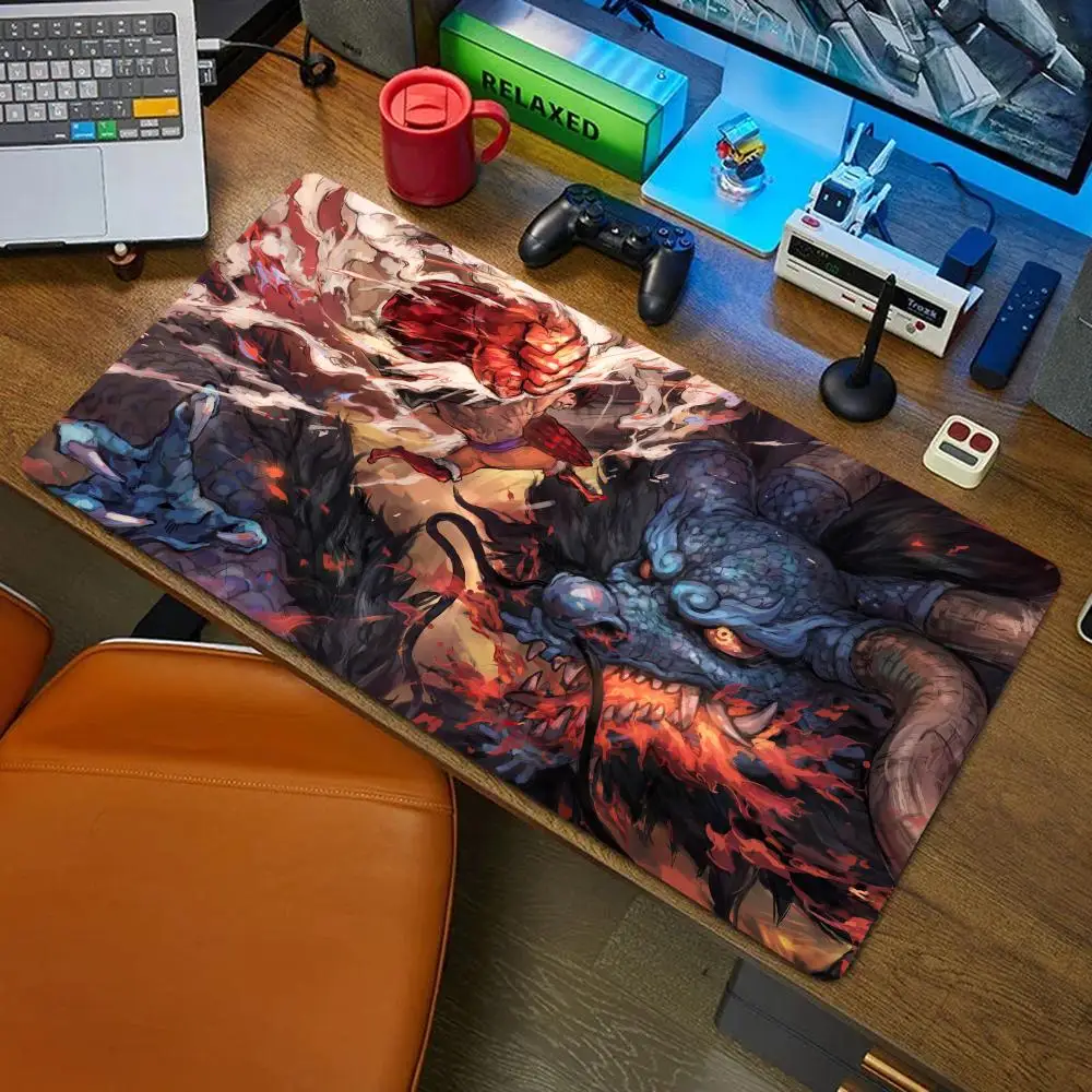 Anime Luffy Kaido Battle Mouse Pad Large Extended Non-slip CP Desk Mat Gamer Desk Mat Locking Edge Large Keyboard Pad For Office