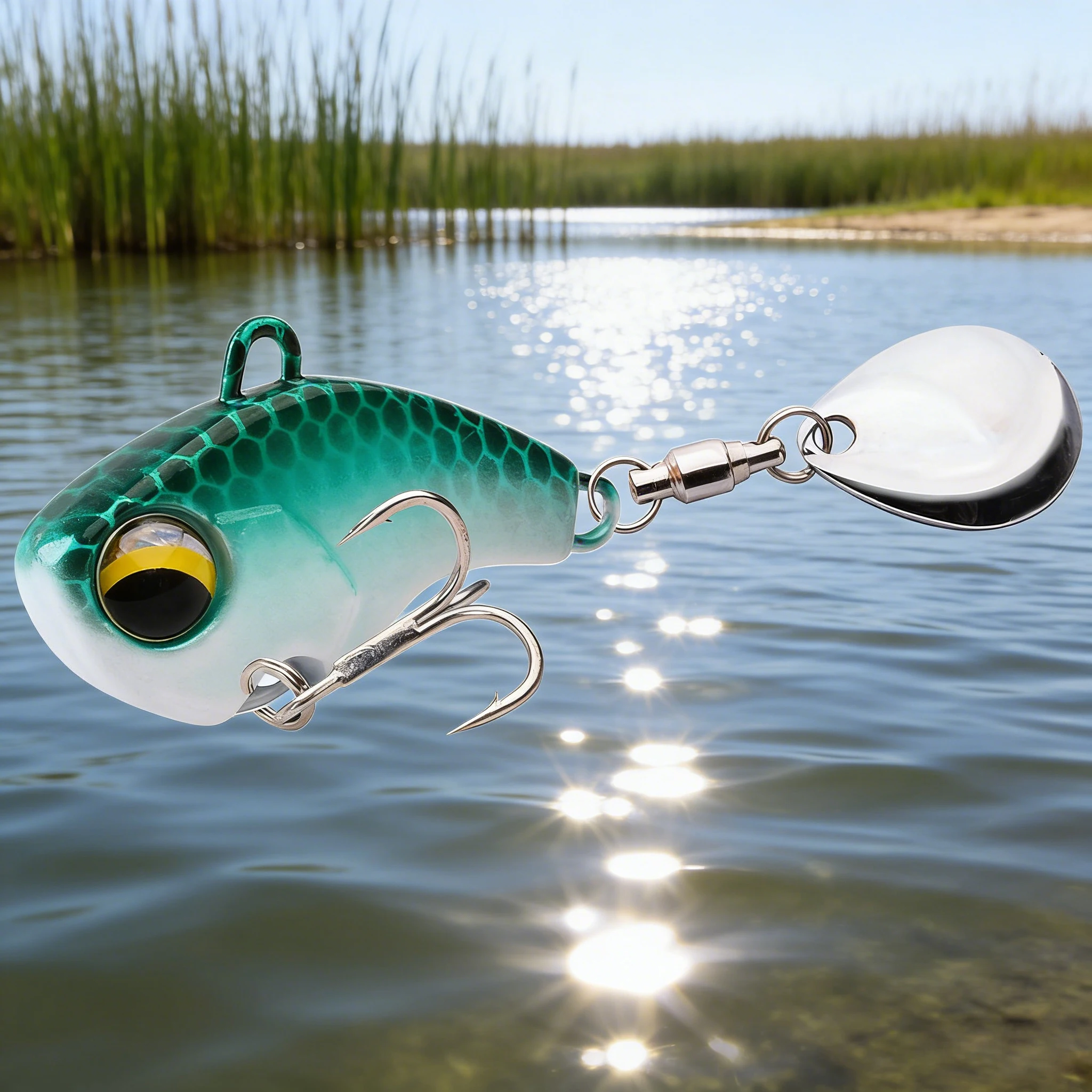 Neue Ankunft 1 stücke 6g/14g/26g Metall VIB Angeln Locken Spinner Sinking Rotierenden Löffel pin Crankbait Pailletten Köder Angelgerät – Detail 3