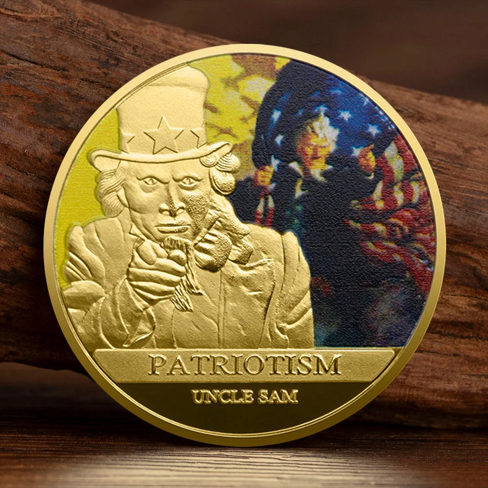 Uncle Sam's Patriotic Commemorative Coin Gold Plated U.S. Army Detective Collection Coin