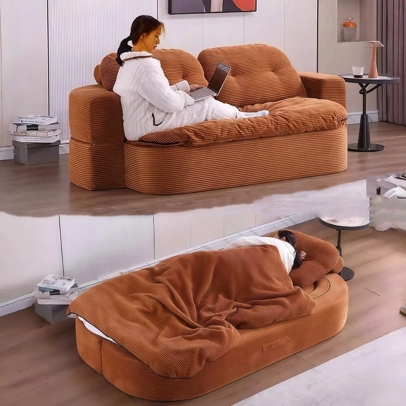 أريكة مضغوطة إيطالية كبيرة الحجم باللون البرتقالي صالات حديثة أرائك غرفة المعيشة بمقعدين أثاث منزلي رخيص من Woonkamerbanken #4