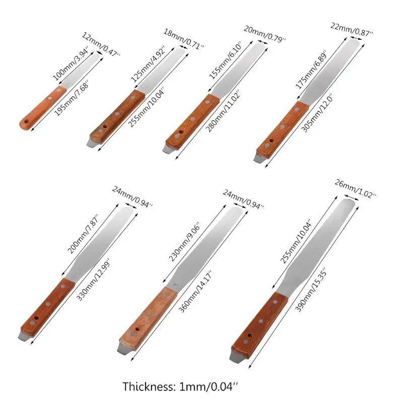 652F Stainless Steel Inking Paint Mixing Knife Draw Spatula Scrape Texture Scrap