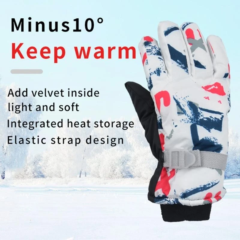 الرجال زوجين زوجين مقاوم للماء قفازات التزلج الشتوية القطن دافئ التزلج قفازات قفازات الثلج المضاد للرياح قفازات التزلج على