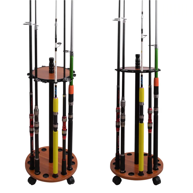 mdf-board-fishing-rod-round-15-fishing-rod-storage-rack-for-boat-display-rod-holder-support-with-universal-wheels-tackle