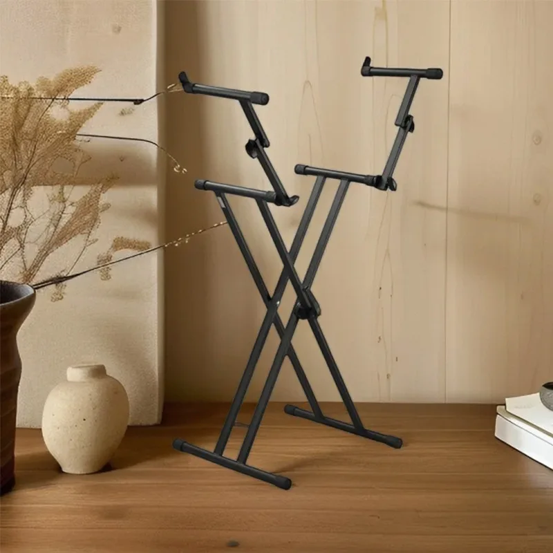 

Foldable X-shaped double-layer piano stand | bold load-bearing, adjustable height