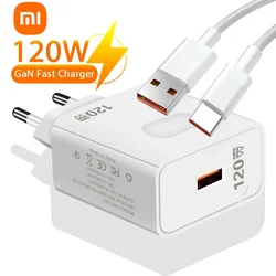 Xiaomi 120W GaN USB Charger Fast Charging Quick Charge 3.0 Type C Cable Mobile Phone Charger Adapter For iPhone Huawei Samsung