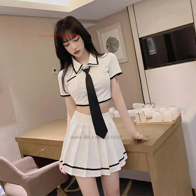 2024 Hot Meisje Jk Uniform Dagelijks Tweedelige Set Japanse Koreaanse College School Kostuum Pak Blouse + Hoge Taille heup Wikkelrok Set