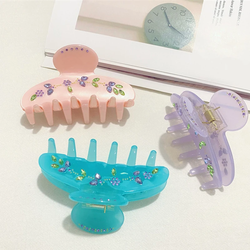 Nowy kreatywny projekt 9.5CM dżetów kwas octowy klips do włosów Premium lekki luksusowy cukierki kolorowy klips rekina akcesoria do włosów