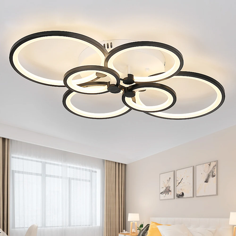 

4/6/8 Heads Acrylic Modern LED Ceiling Light Flush Mount Stepless Dimming Lamp Chandelier Living Room Bedroom Indoor Lighting