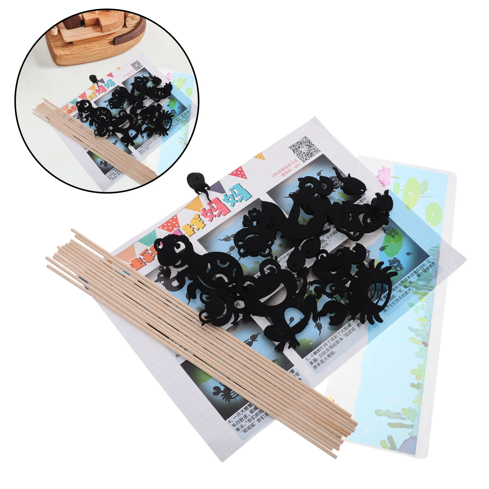 

1 set 1 Set Diy Shadow Puppet Theater For Kids Educational Preschool Learning Handmade Cutout Craft Kit Montessori Sensory