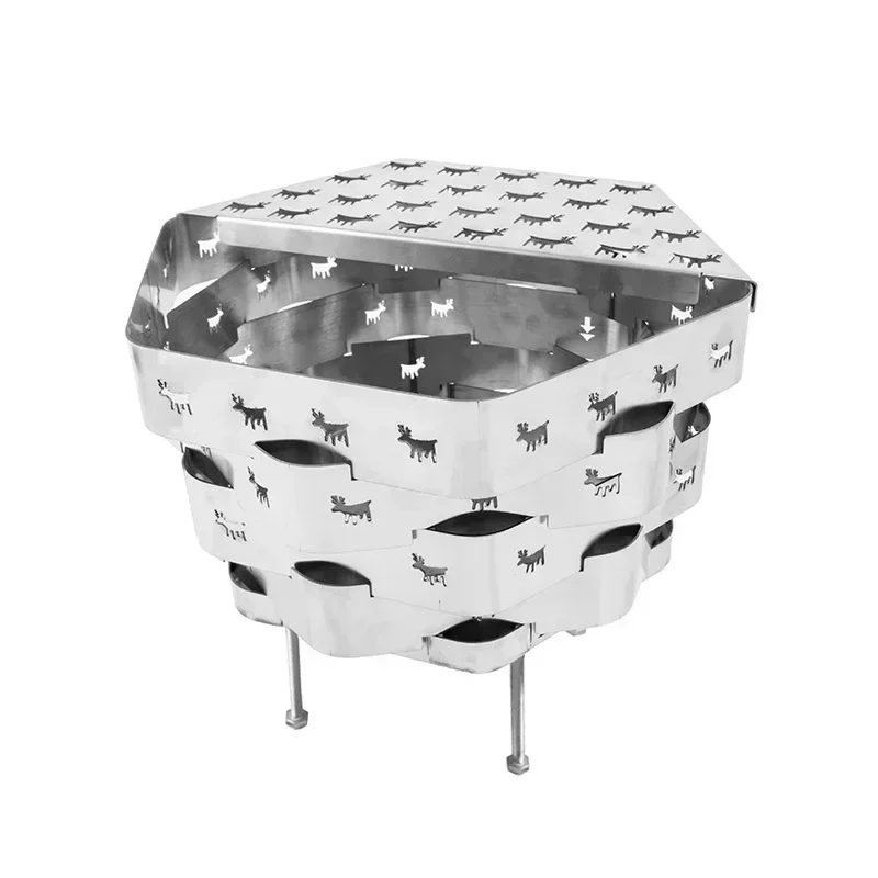 BLACK DEER Portable Camping Stove Stainless Steel Barbecue Grill Bonfire Gas Burner Outdoor Brazier Oven Barbecue Braserao Beach