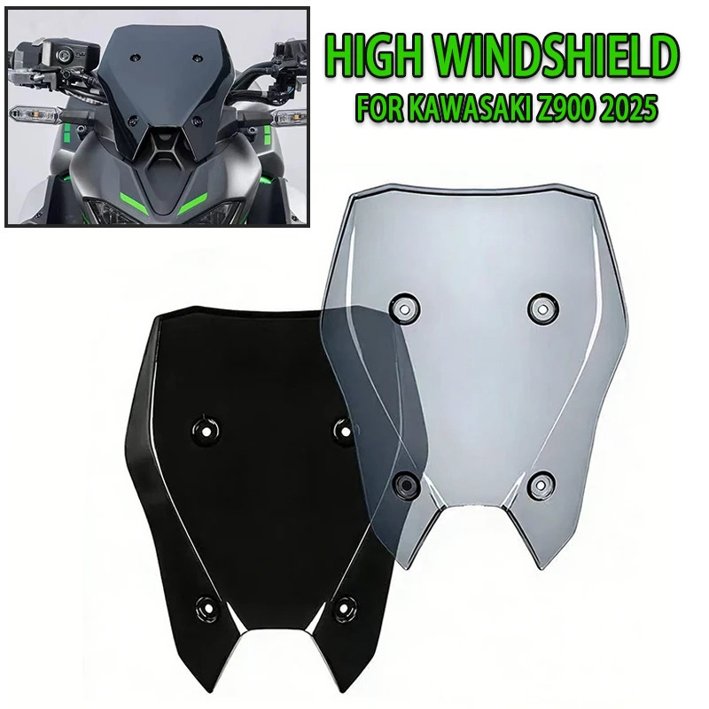 

Motorcycle Accessories High Windshield 20mm Tall Windscreen Sport Wind Deflectors Visor For Kawasaki Z900 Z 900 2025
