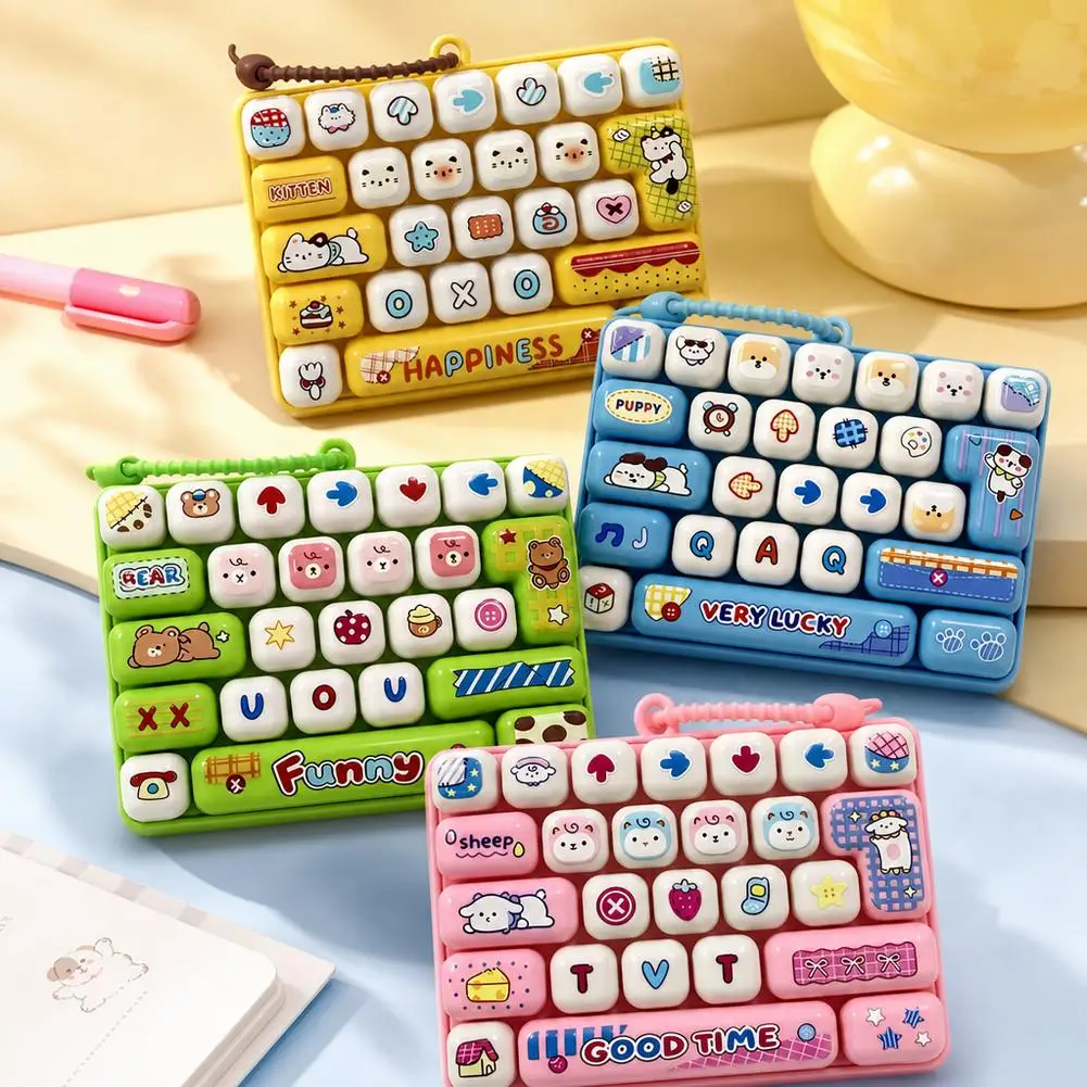 Fidget Toy Keys Mechanical Keyboard Clicker Cute Cartoon Stress Relief Toy Sensory Desk Toy Kawaii Gift ﻿