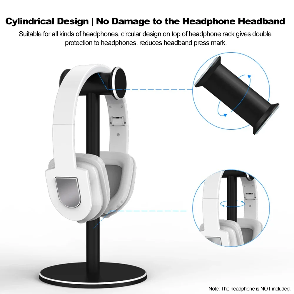 Soporte para auriculares de aleación de aluminio, soporte antideslizante para auriculares de escritorio, estante de exhibición para Airpods Max/HyperX/Beats/Sennheiser