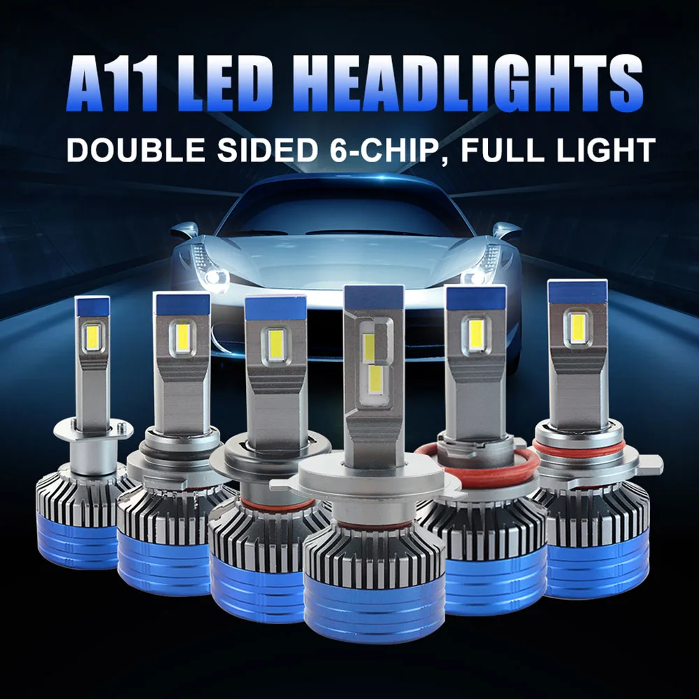 K11 CSP Chip Canbus Light Car H7 Led Headlight bulb Motorcycle H13 H4 High Low Beam 110W 16000LM Fan 6000k Auto Led Fog Lamp