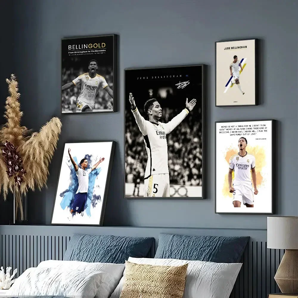 Football Star Jude Bellingham Poster Aesthetic Canvas Wall Art For Home Decor Living Room Bedroom Stylish Prints Paintings