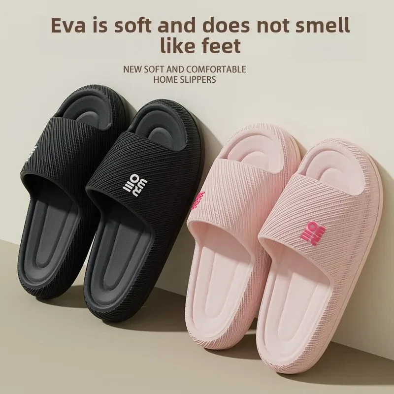 New EVA Thick-sole Non-slip Letter Ins Style Bathroom Couple Sandals Women's Slippers	2026 Summer New Style Shoes for Women
