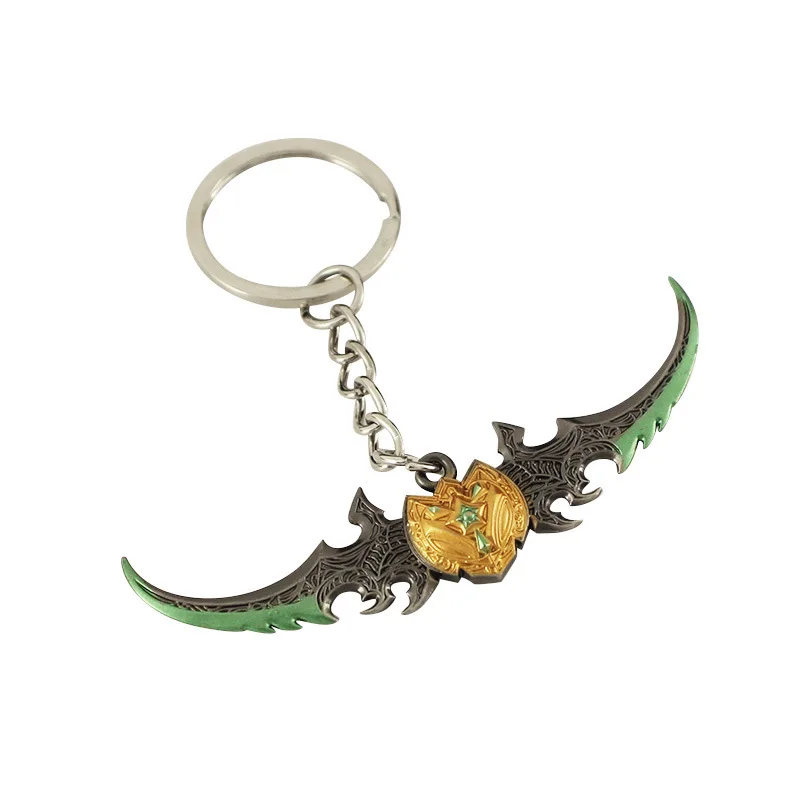 7cm World of Warcraft Keychain Warglaive of Azzinoth Keyrings Pendant Alloy Weapon Model Collectible Gifts Game Peripherals