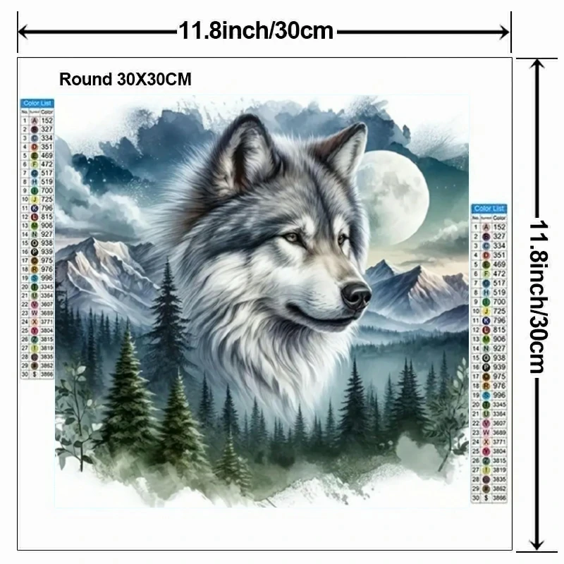 Full Diamond Painting Animal Wolf 5d Diamond Mosaic Landscape Moon Flowers Home Decor Rhinestone Pictures DIY Likes Craft Kit