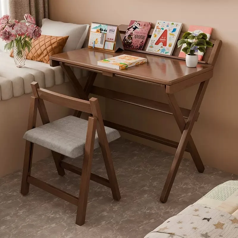 Foldable Small Desk Bedside Computer Desk Simple Household Small Solid Wood Dining Table Bedroom Folding Desk Hot New