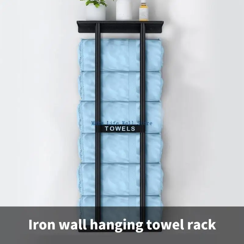 Practical Bathroom Accessory Sturdy Wall Mounted Towel Rack Home Organization for Efficient Rolled Towel Storage