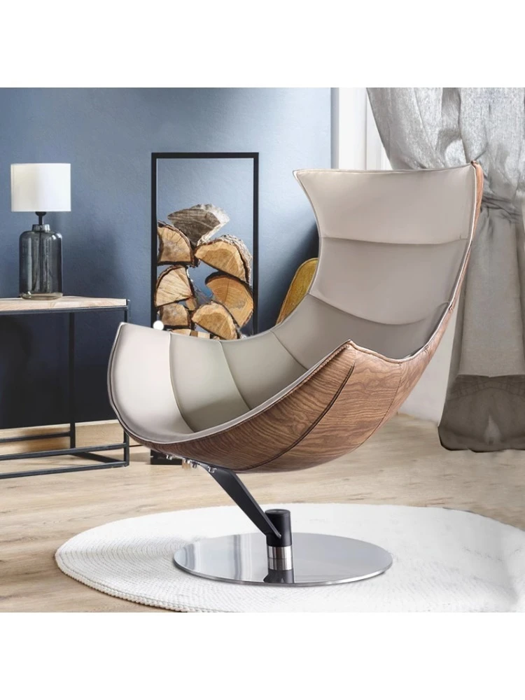 Nordic Single Sofa Lobster Chair Single Leather Sofa Light Luxury Minimalist Snail  Style furniture