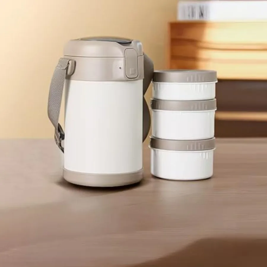 Botella Apilable de Acero Inoxidable a Prueba de Fugas, Práctica Lonchera/Caja de Aperitivos para Oficina y Picnic, Regalo para el Día de la Madre y el Día del Padre