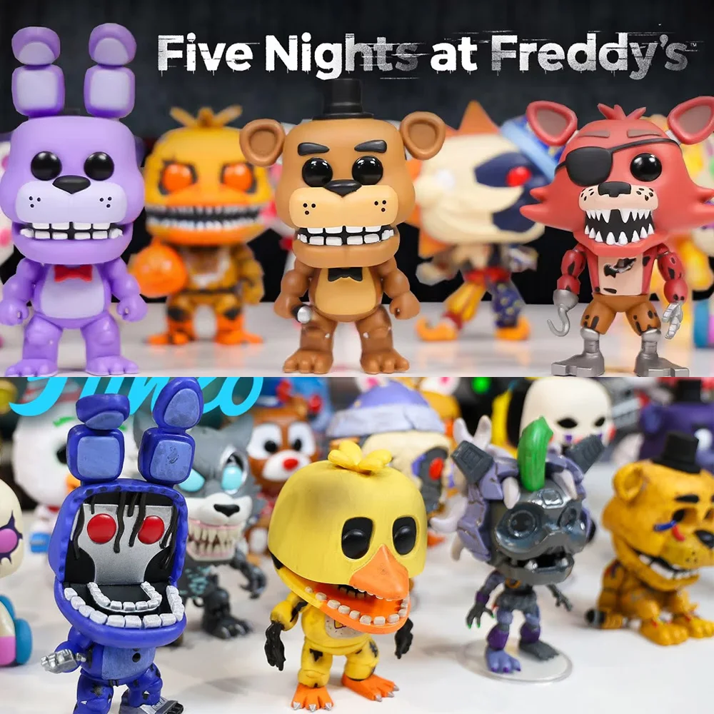 Funkos do filme Five Nights at Freddy's Sun MOON # Figuras de Ação 919 Monsters Freddy 106 Chica 108 Bonnie 107 Springtrap Lefty Pops