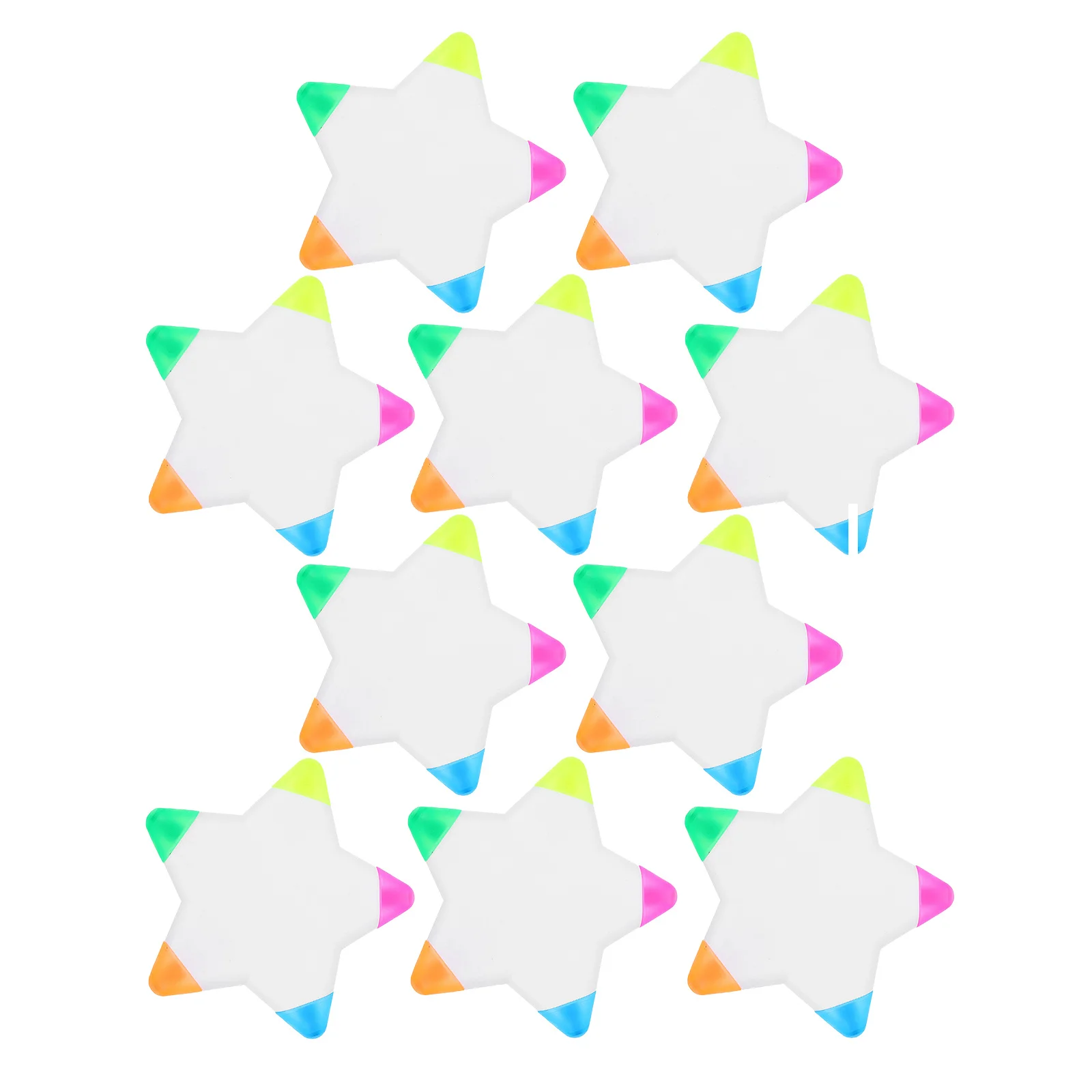 

10pcs 5-Color Star Shape Fluorescent Pens Highlighters For Students Writing Drawing Smooth No Leak Bright Ink Creative