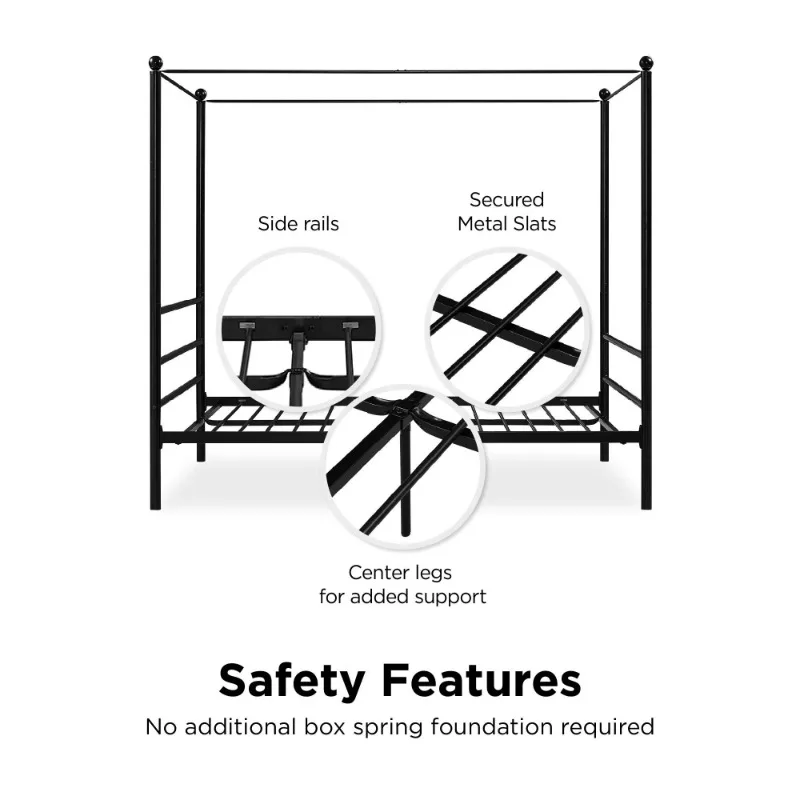 Metal Canopy Bed bedroom furniture  twin bed frame  bed frame  bed frame queen