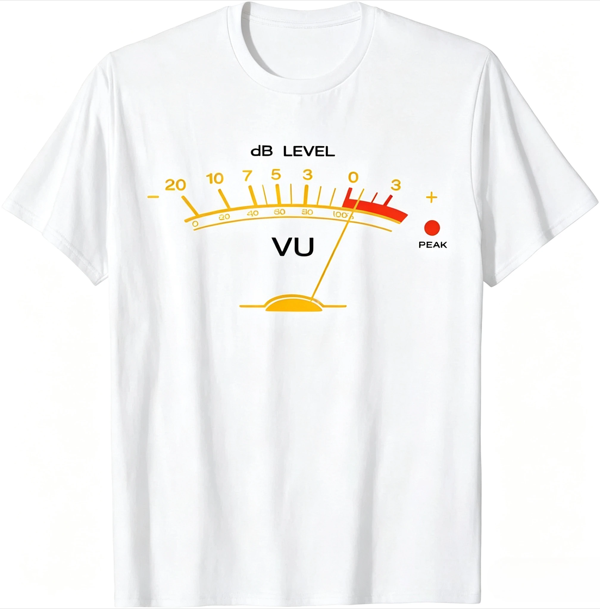 VU DB Audio Meter T Shirt Men Women Short Sleeve Retro Sound Level Gauge Studio Engineer Graphic Crew Neck Cotton Music Fan Tee