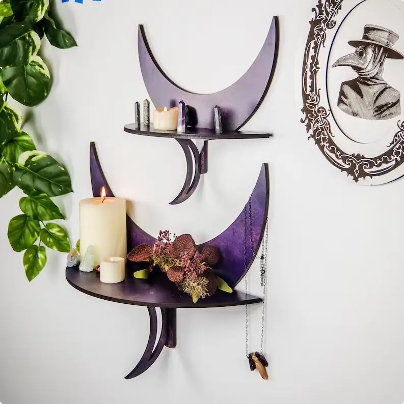 

Innovative crescent moon pendant, home decoration, wooden handicrafts, handmade gifts