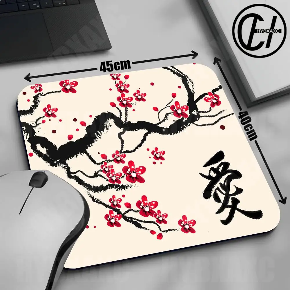 Cute Pink Cherry Blossoms Mouse Pad Multiple sizes Large Square Computer Office Game Table Mats Love Rubber Anti-slip Mousepads