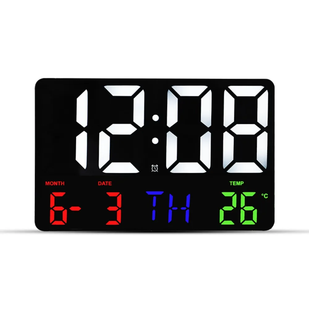 

Large Screen Display LED Digital Wall Clock Date Display Temperature Display Electronic Alarm Clock Brightness Adjustment