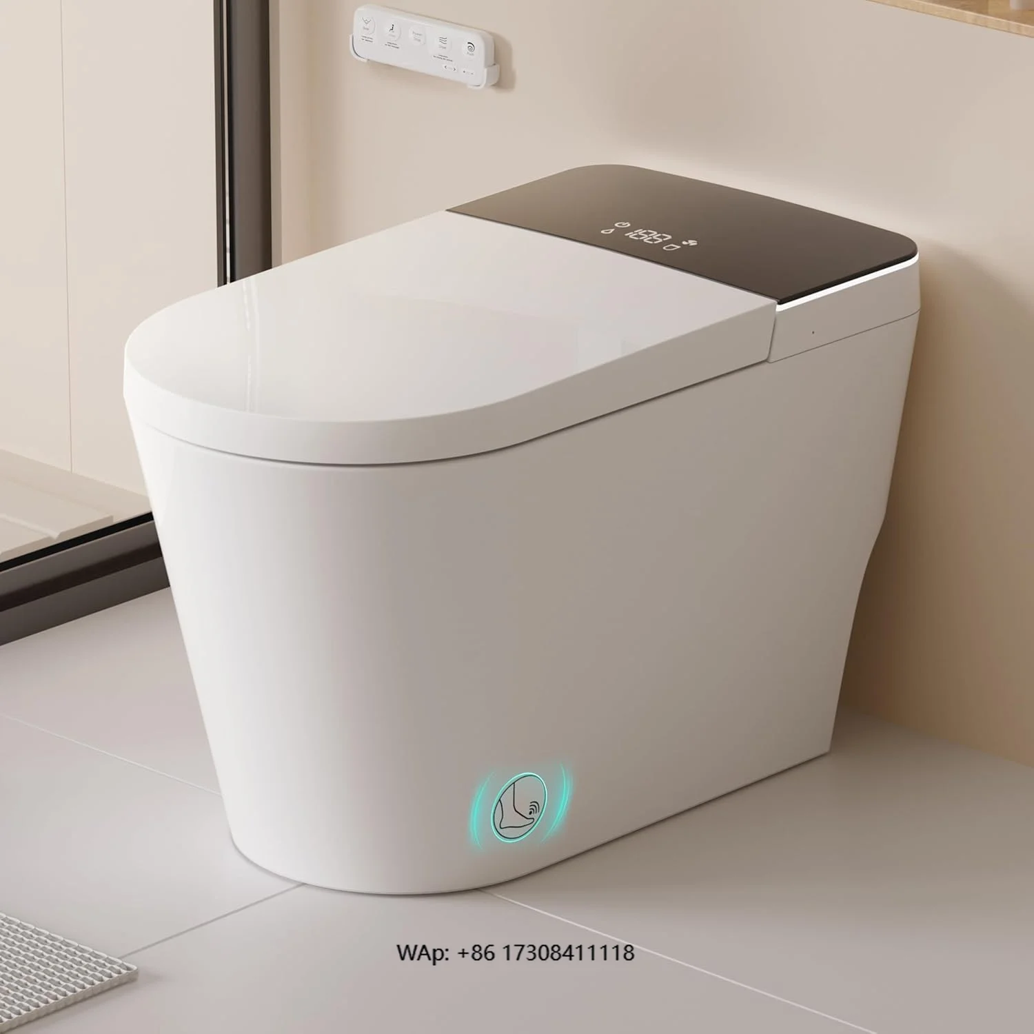 Intelligent Toilet with Fully Automatic Integration Self-Sterilizing Auto-Closing Lid Instant Heating No Water Pressure Restric