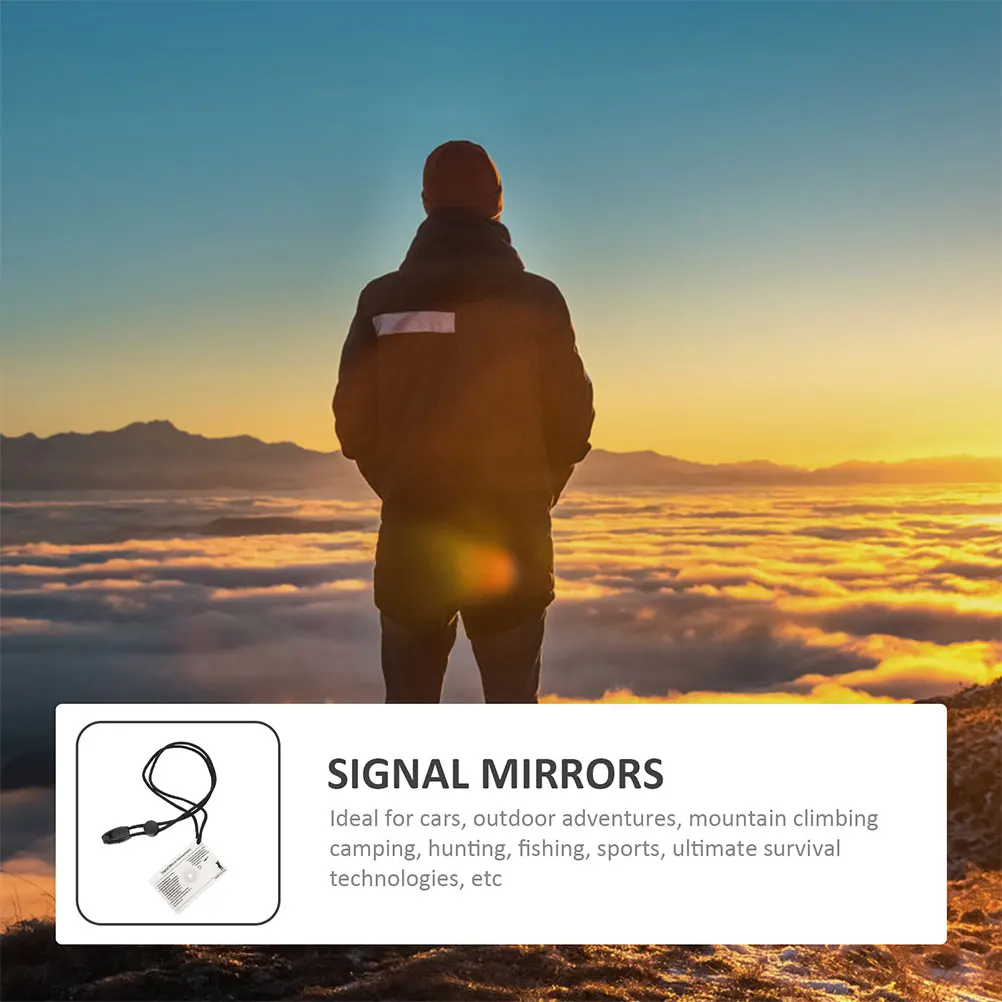 

2pcs Survival Signal Mirror Reflective Camping Emergency Retroreflector Kayak Boat Outdoor Tools Hiking Hunting Acrylic Durable