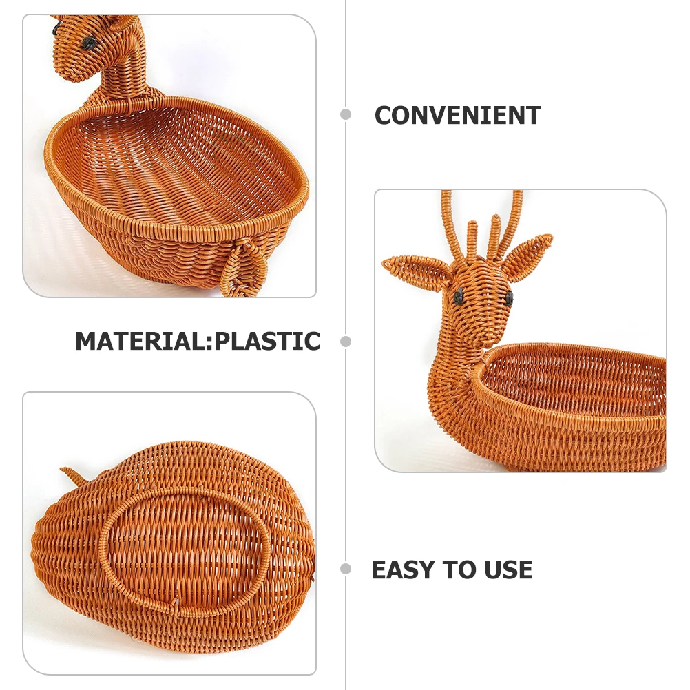

Handheld Fruit Snack Basket Large Volume Kitchen Storage Reusable Bread Container Table Decor Fruits Plastic Organizer Household