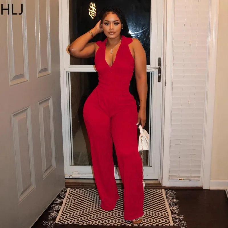 HLJ ฤดูร้อนใหม่ Elegant 2 ชิ้นชุดผู้หญิงชุดซิปเสื้อแขนกุดและกางเกงขากว้างชุดหญิงแฟชั่น Streetwear