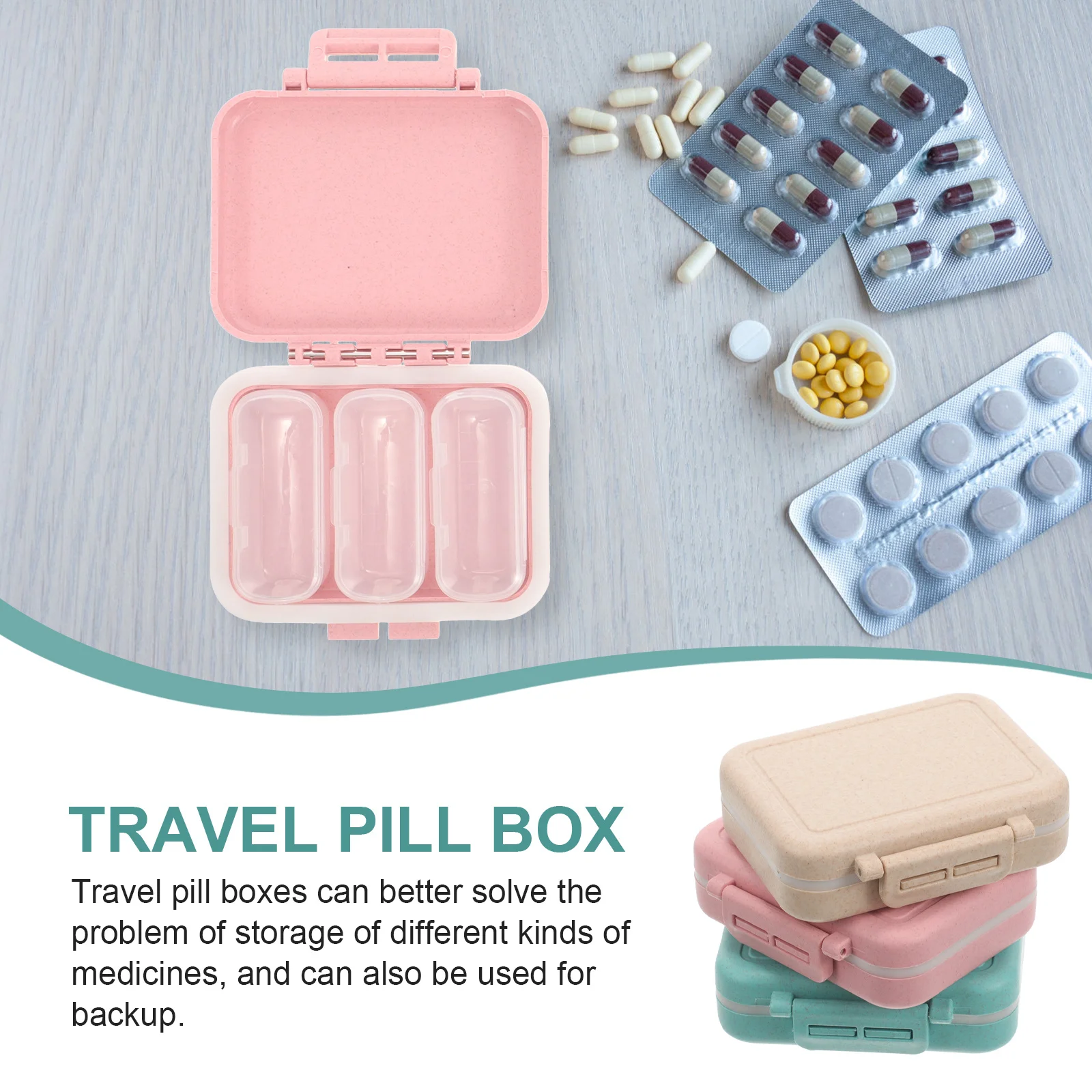 3 قطعة حافظة طبية محمولة مدمجة متعددة الشبكات منظم سفر قابل للفصل مقاومة للاهتراء تخزين الأدوية مستلزمات الاستخدام اليومي #5