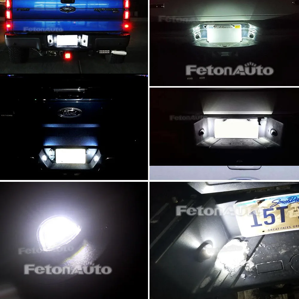 For Ford F150 F-250 F-350 F-450 F-550 Ranger Explorer License Plate Light Number Light 2pcs LED White 9 LED lights view 6