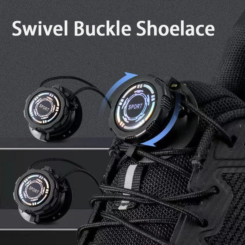 1Pair/2Pair Thick Rope Automatic Shoelace Easy Installation Swivel Buckle Laces Sneakers No-Tie Shoelaces Shoe Accessories