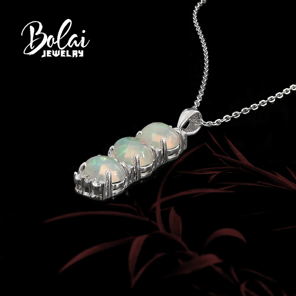 Beautiful 925 sterling silver October Birthstone Natural opal Pendant necklace fine jewelry anniversary Banquet Festival gift