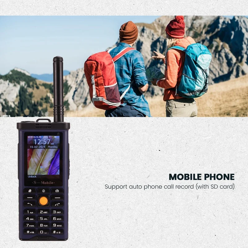 ✿Rugged Outdoor Mobile Phone Big Power Long Standby Antenna Good Signal Four Sim Cards 3D Box Speaker Ebook -Dark Blue