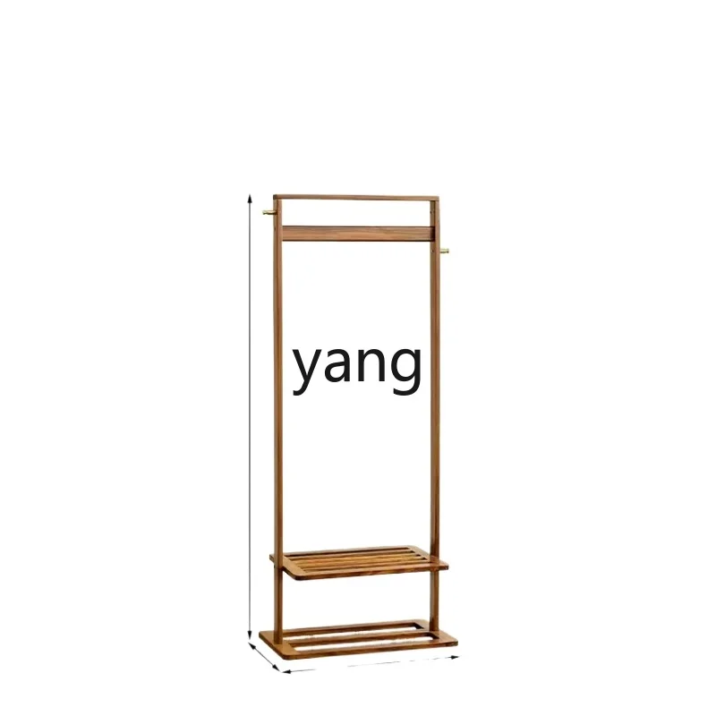 

LTT Modern Chinese Style Ebony Wood Clothes Rack Bedroom Bedside Solid Wood Floor-standing Coat Rack