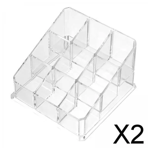 2X Lipstick Holder Case Clear Acrylic Lipstick Storage for Lipstick Lip