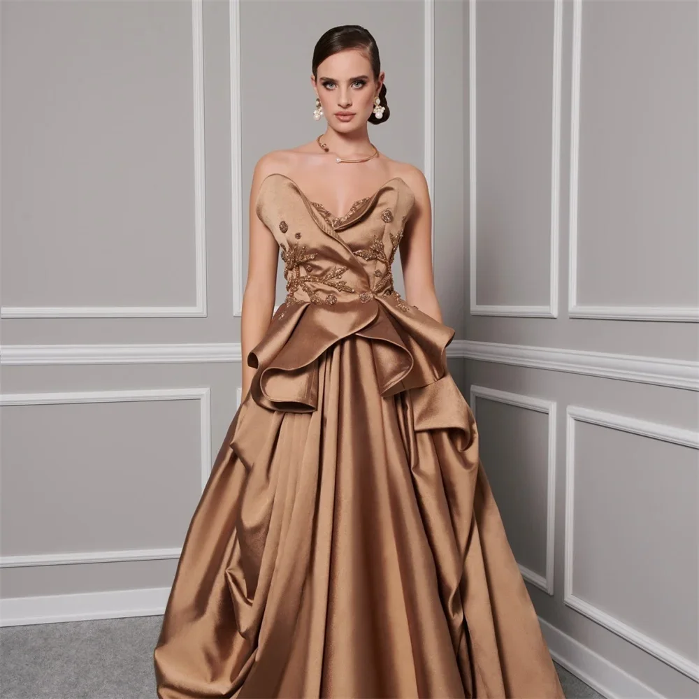 

Prom Gown Formal Dress Evening Saudi Arabia Dearin Ye Sweetheart Ball Floor Length Skirts Dra