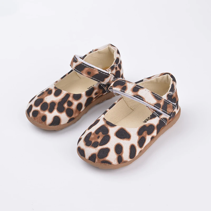 Spring and Autumn Girls New Fashionable Leopard Print Princess Shoes Toddlers Low-top Flat Sneakers E8092