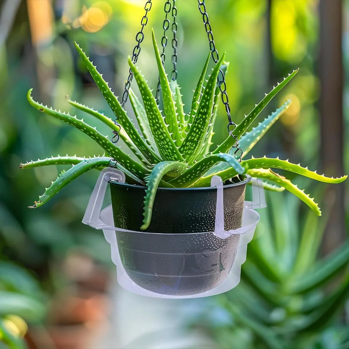 A75K 15 Pcs Hanging Plant Water Catcher- Clear Plastics Plant Water Catcher Tray-Hanging Plant Saucers Drip Pans 12inch