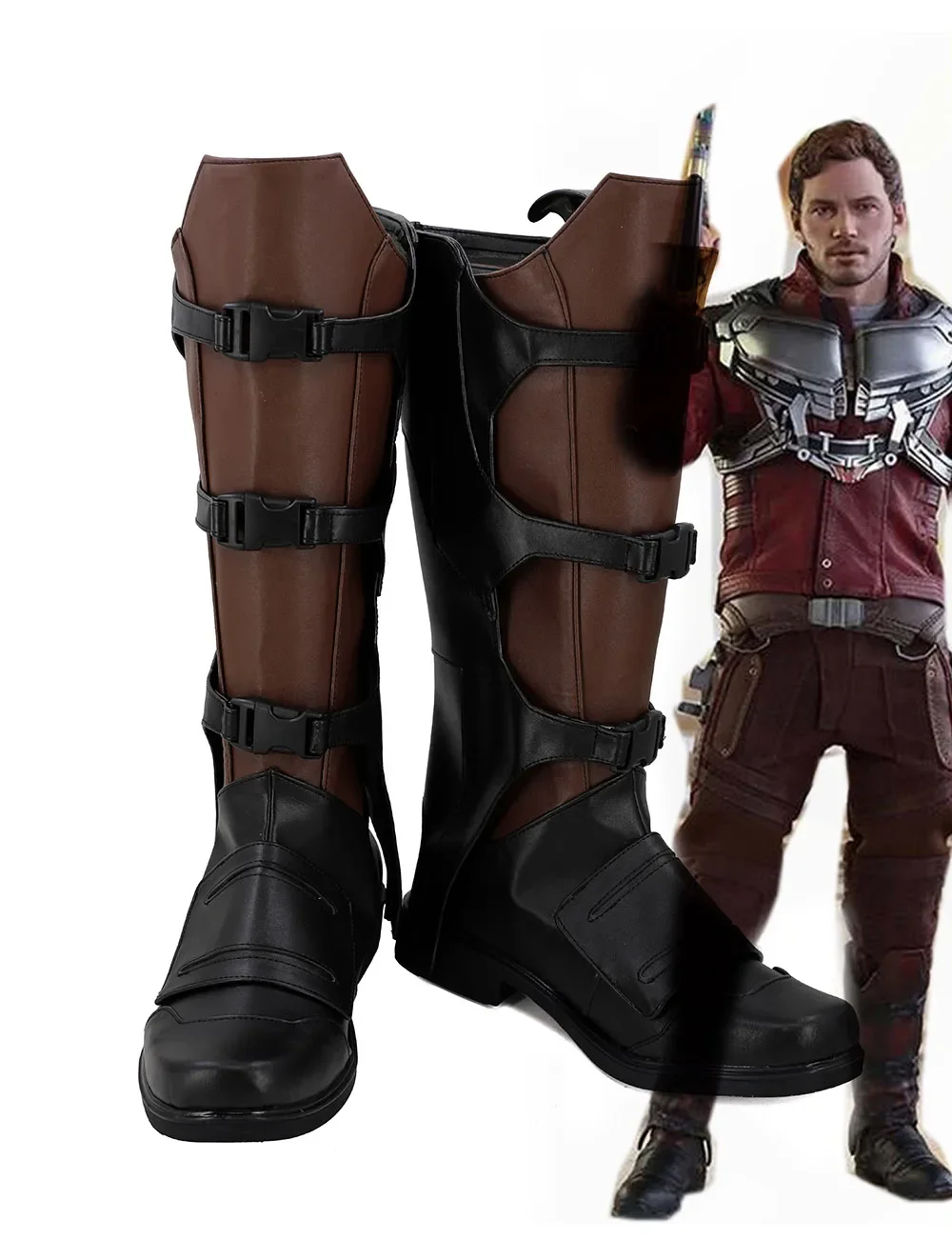 Guardianes de la galaxia Star Lord Peter Quill Cosplay botas zapatos hechos a medida maquillaje de Halloween